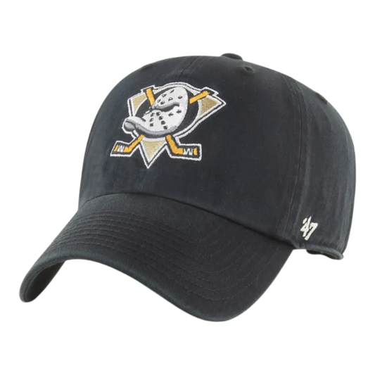 ’47 Brand Clean Up Men Strapback Hat Anaheim Ducks Black